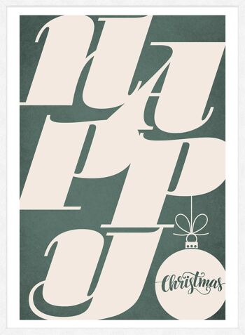Impression de Noël Happy Typography - 50 x 70 - Mat 5