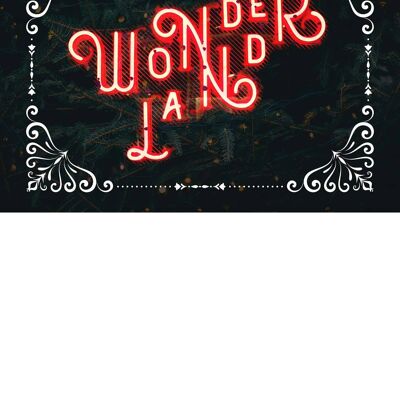Stampa di Natale al neon Wonderland - 50x70 - Opaco
