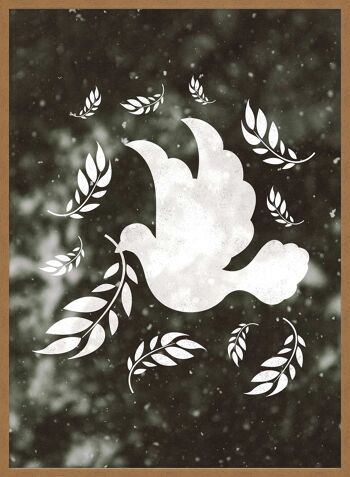 Impression de Noël colombe de la paix blanche - 50x70 - Mat 3