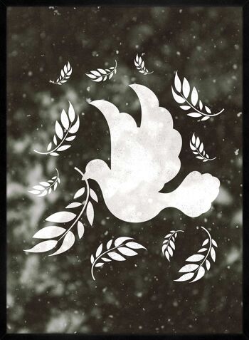 Impression de Noël colombe de la paix blanche - 50x70 - Mat 4