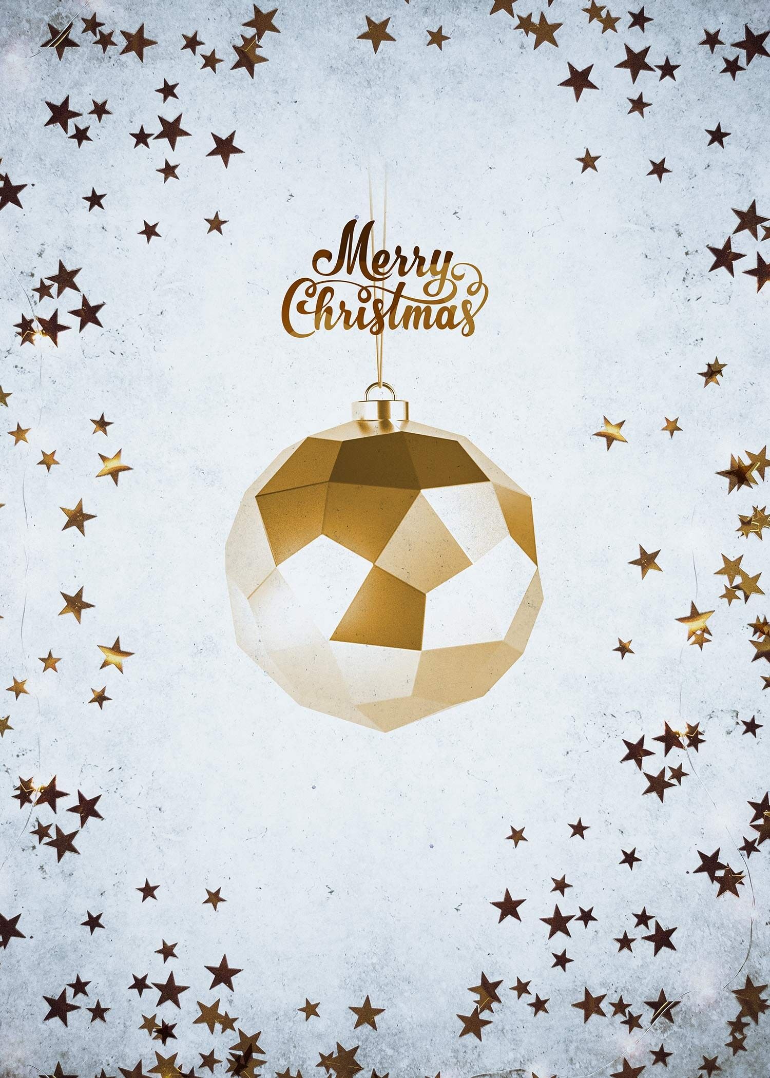 Golden Bauble Merry Christmas Print - 50x70 - Matte