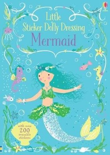 Petit autocollant Dolly Dressing Mermaid par Fiona Watt