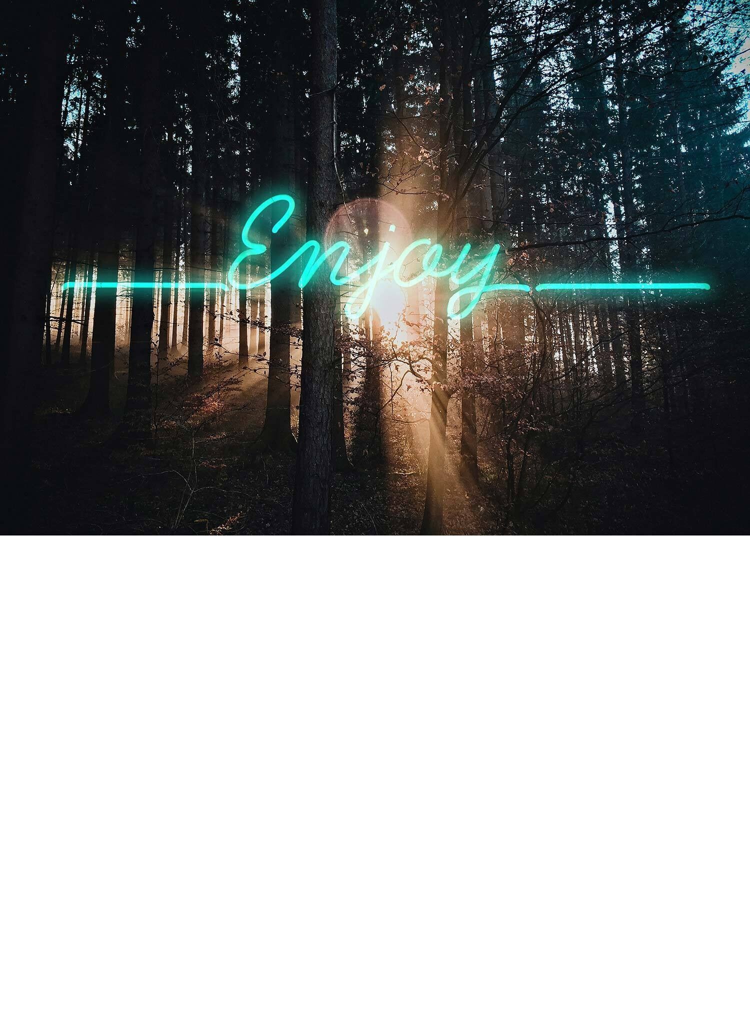 Enjoy Woodland Neon Print - 50x70 - Opaco