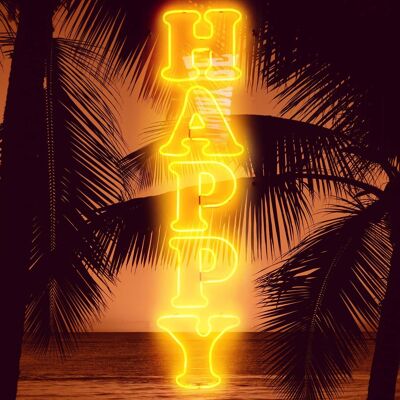 Stampa neon Happy Beach - 50x70 - Opaco
