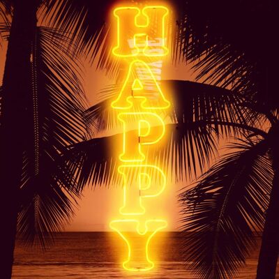 Happy Beach Neon Print - 50x70 - Matt