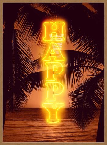 Imprimé Néon Happy Beach - 50x70 - Mat 3