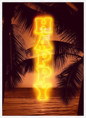 Imprimé Néon Happy Beach - 50x70 - Mat 5