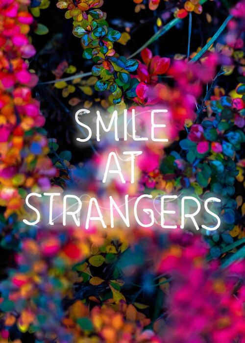 Smile At Strangers Neon Floral Print - 50x70 - Matte