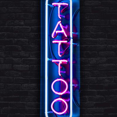 Tattoo Leuchtreklame Fotografie Druck - 50x70 - Matt
