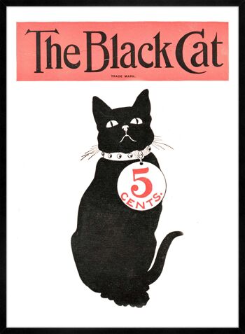 Black Cat Vintage Halloween Art Print - 50 x 70 - Mat 4