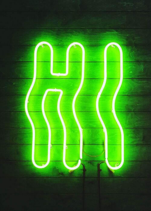 Hi Green Neon Art Print - 50x70 - Matte