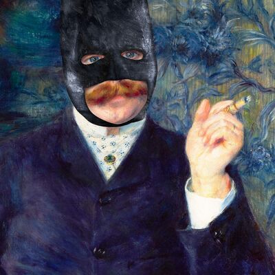 Vintage Batman Painting Altered Art Print - 50x70 - Matte