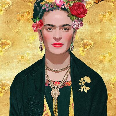 Imprimé Or Frida Kahlo - 50x70 - Mat