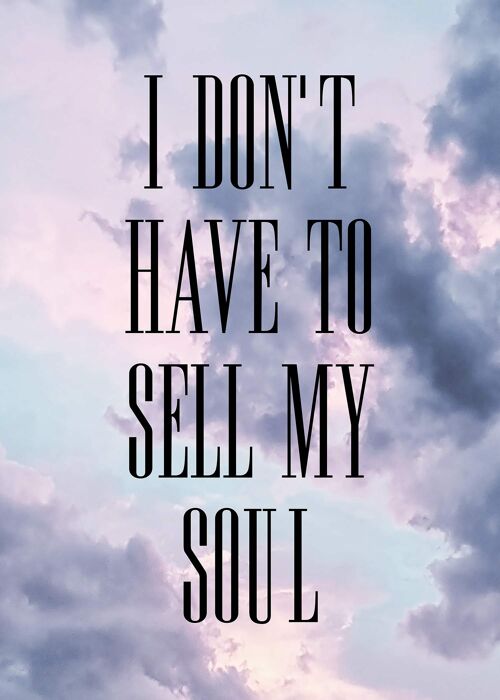 Sell My Soul Lyrics Print - 50x70 - Matte