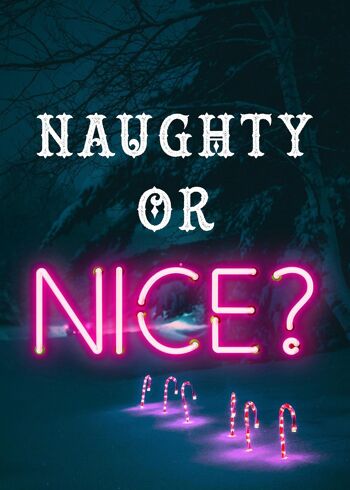 Naughty Or Nice Neon Print - 50x70 - Mat 1