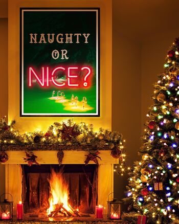 Naughty Or Nice Neon Print - 50x70 - Mat 2