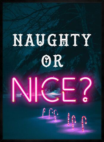 Naughty Or Nice Neon Print - 50x70 - Mat 3