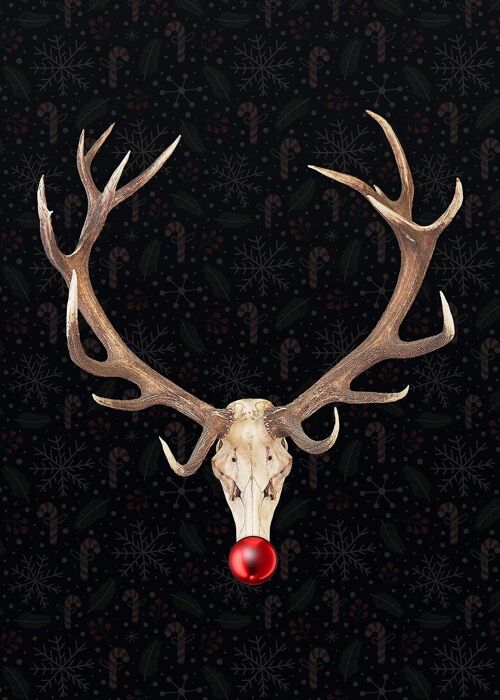 Rudolph Skull Print Black - 50x70 - Matte