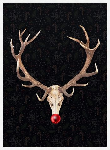 Rudolph Skull Print Noir - 50x70 - Mat 4