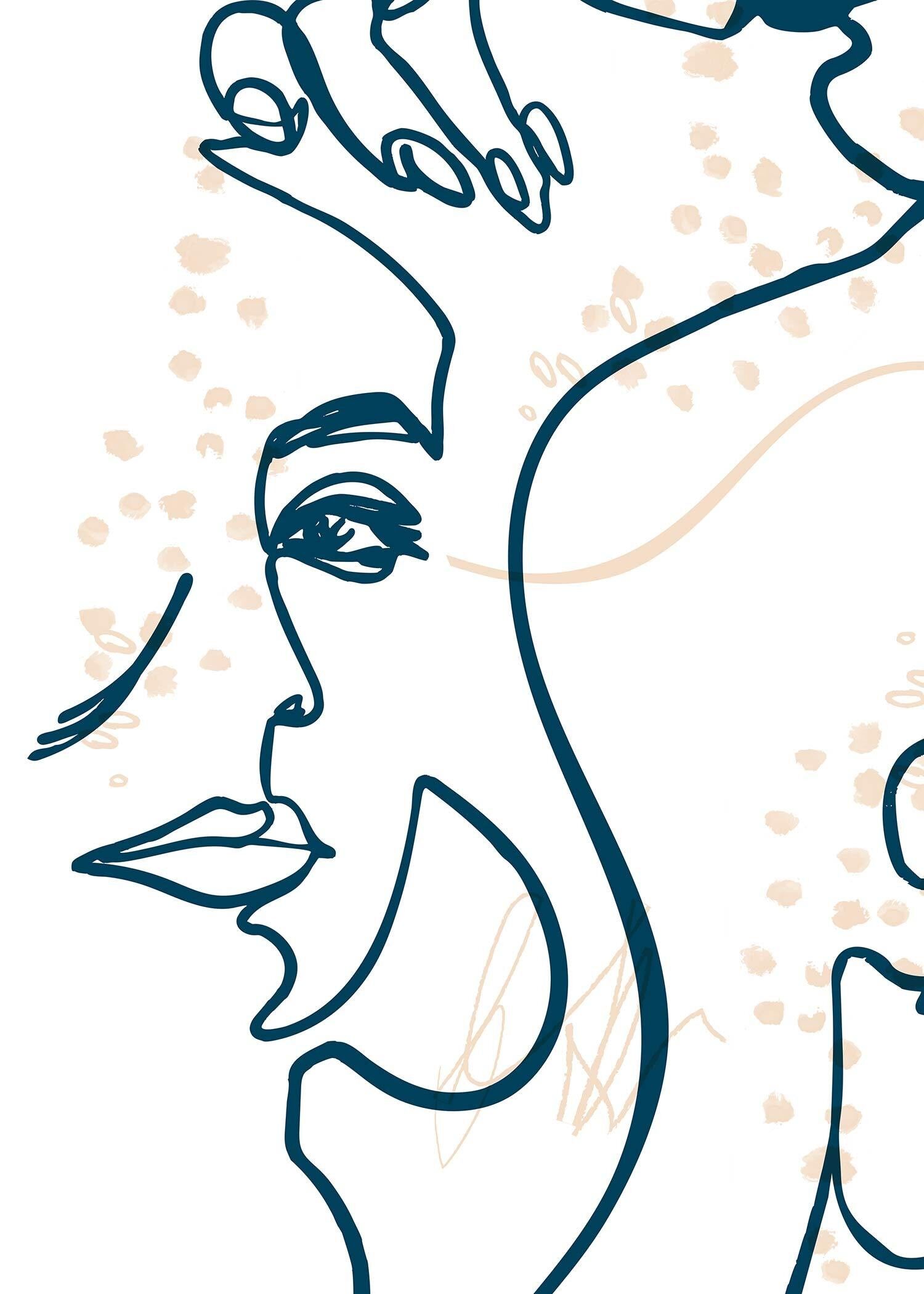 Stampa di volti scarabocchiati astratti - 50x70 - Opaco