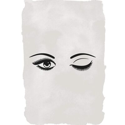 Guiño de ojos impresión en blanco y negro - 50 x 70 - mate