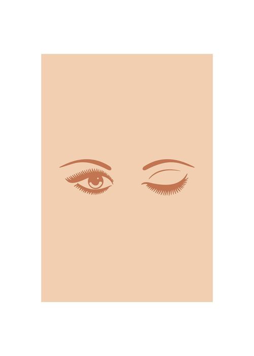 Winking Eyes Natural Print - 50x70 - Matte