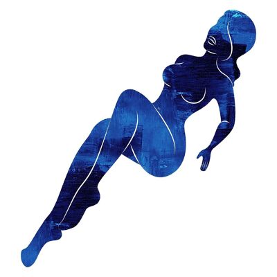 Stampa di donna sdraiata dipinta di blu - 50x70 - Opaco