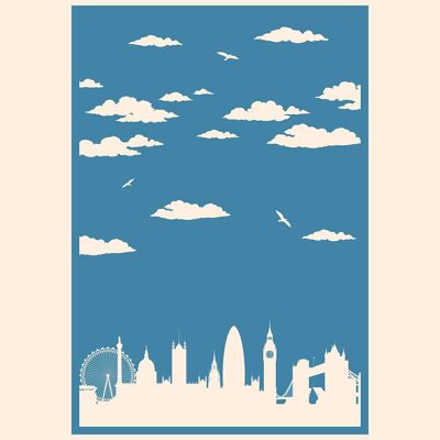 Impression d'affiche de style touristique de Londres - 50 x 70 - mat