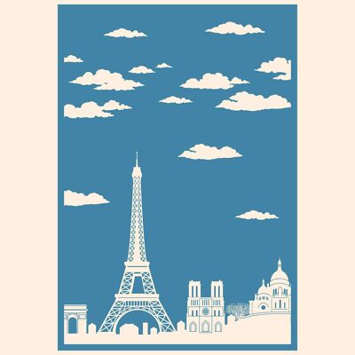 Stampa di poster in stile turistico di Parigi - 50x70 - Matte