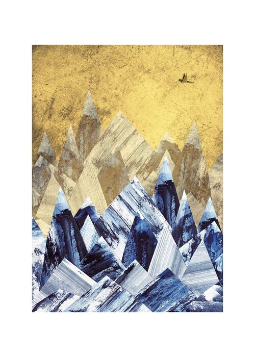 Cutout Mountains Gold Print - 50x70 - Matte