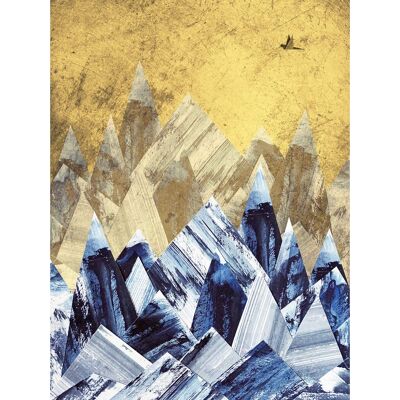 Cutout Mountains Gold Print - 50x70 - Matte