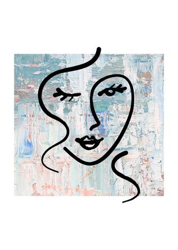 Pinceau Abstrait Peint Visage Lumineux - 50x70 - Mat 1