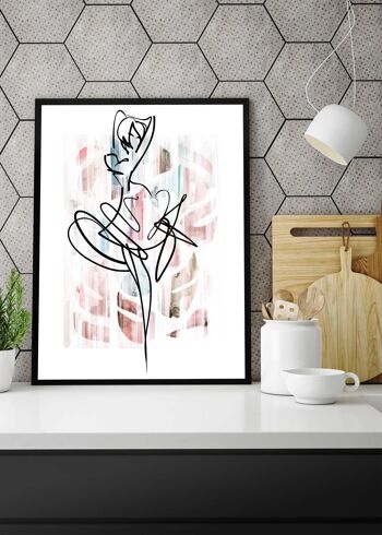 Dancing Ink Brush Drawing Print 2 - 50 x 70 - Mat 2