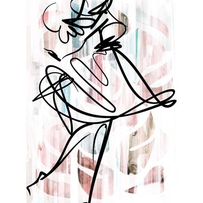 Dancing Ink Brush Drawing Print 1 - 50x70 - Mate