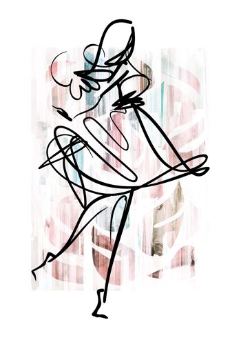 Dancing Ink Brush Drawing Print 1 - 50 x 70 - Mat 1