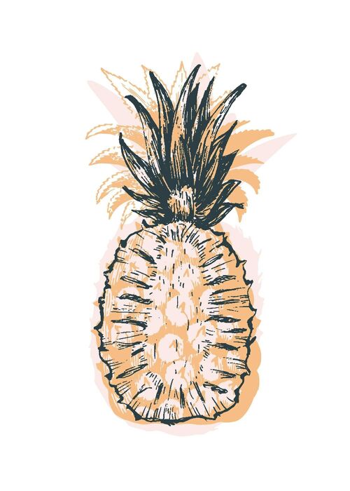 Pineapple Stamp Print - 50x70 - Matte