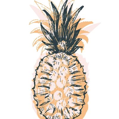 Ananas-Stempeldruck - 50x70 - Matt