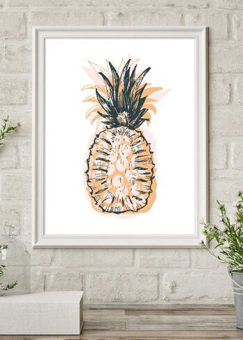 Impression de timbres ananas - 50x70 - Mat 2