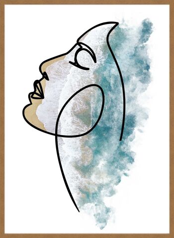 Face And Wave Beach Print - 50x70 - Mat 3