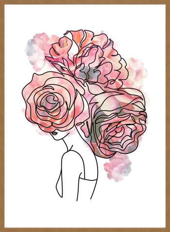 Impression d'Art Ligne Cheveux Roses - 50x70 - Mat 3