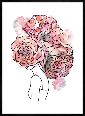 Impression d'Art Ligne Cheveux Roses - 50x70 - Mat 4