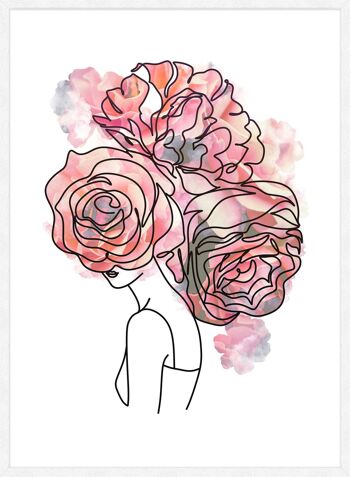 Impression d'Art Ligne Cheveux Roses - 50x70 - Mat 5