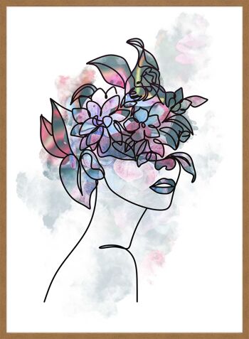 Impression d'Art ligne de cheveux fleur - 50x70 - Mat 3