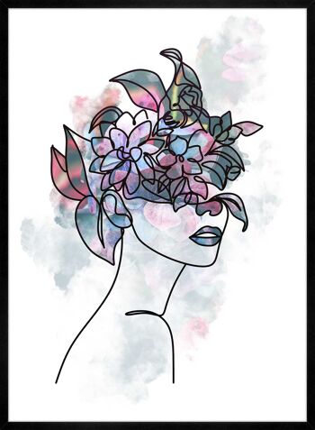 Impression d'Art ligne de cheveux fleur - 50x70 - Mat 4