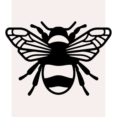 Stampa di illustrazione in bianco e nero di ape - 50x70 - Matte