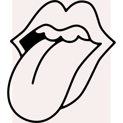 Rock Lips Tongue Stampa in bianco e nero - 50x70 - Opaco
