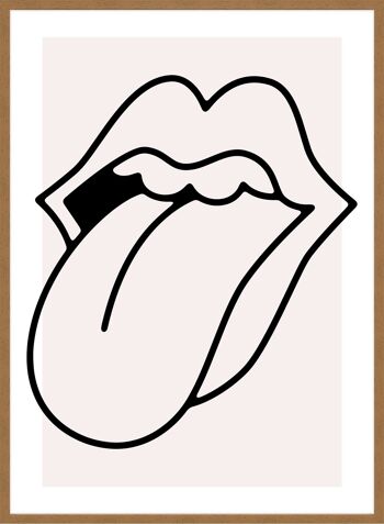 Rock Lips Tongue Imprimé Noir Et Blanc - 50x70 - Mat 3