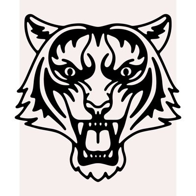 Impresión de retrato en blanco y negro de animal tigre - 50 x 70 - mate