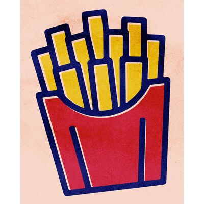 Pommes Frites Fast Food Illustration Druck - 50x70 - Matt