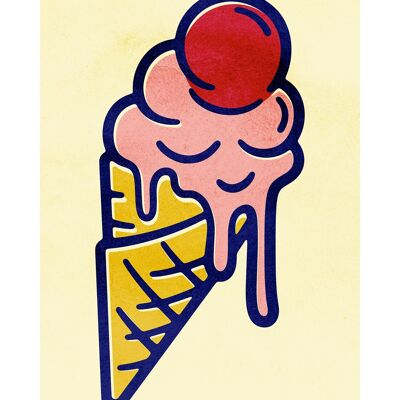 Eiscreme-Illustrationsdruck - 50x70 - Matt